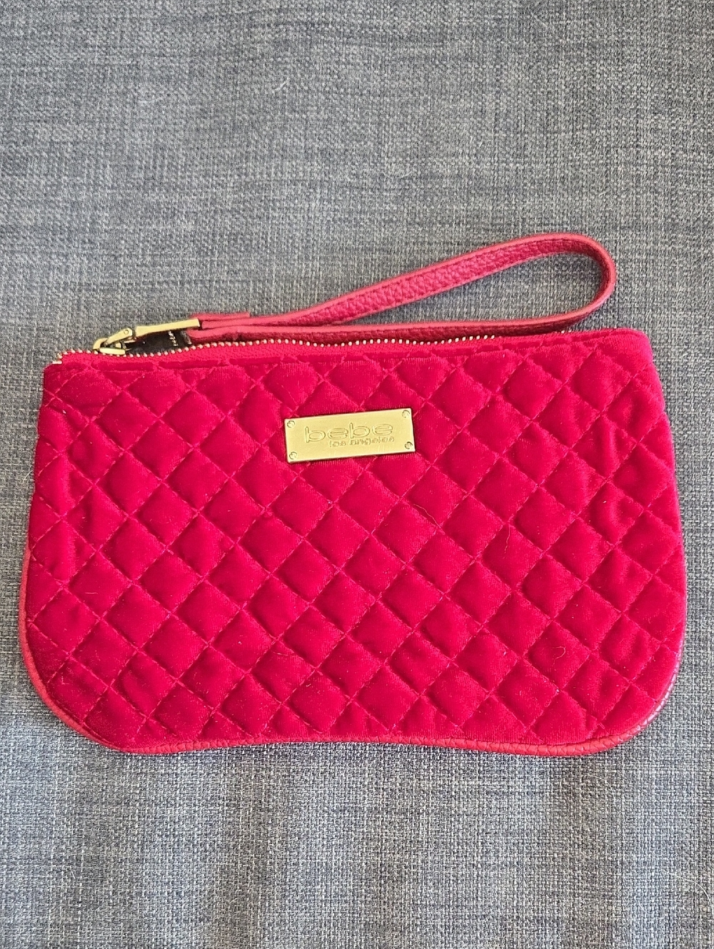 Bebe Red Velvet Quilted Women's Clutch